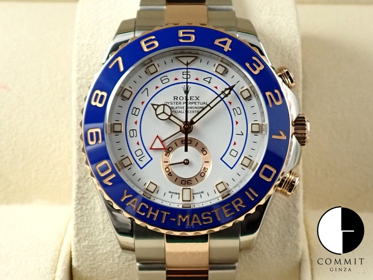 ロレックス ヨットマスターII Ref.116681 ステンレススチール/エバーローズゴールド ホワイト文字盤