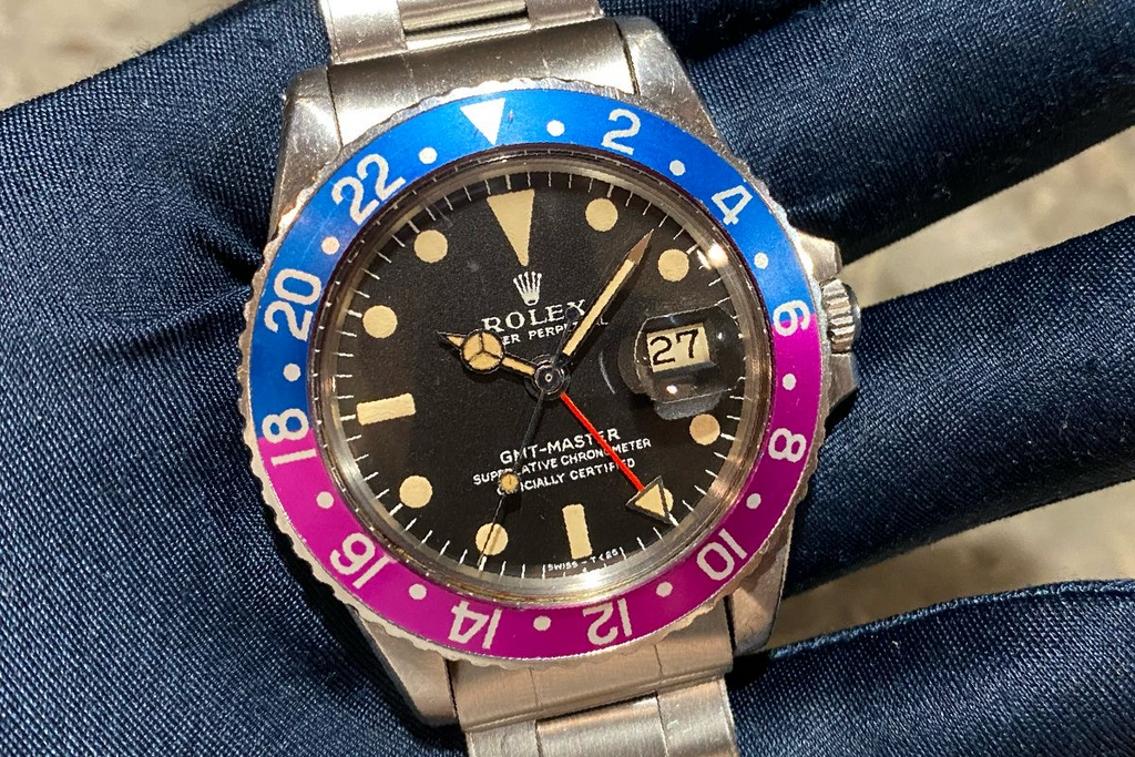 ROLEX 1675 / 16750 GMT ベゼルインサート フクシア 第1477回 フクシアインサートが魅力！保証書付属！ GMT