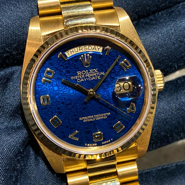 ロレックス デイデイト 純正文字盤18038 18238 エイジングダイヤル 青