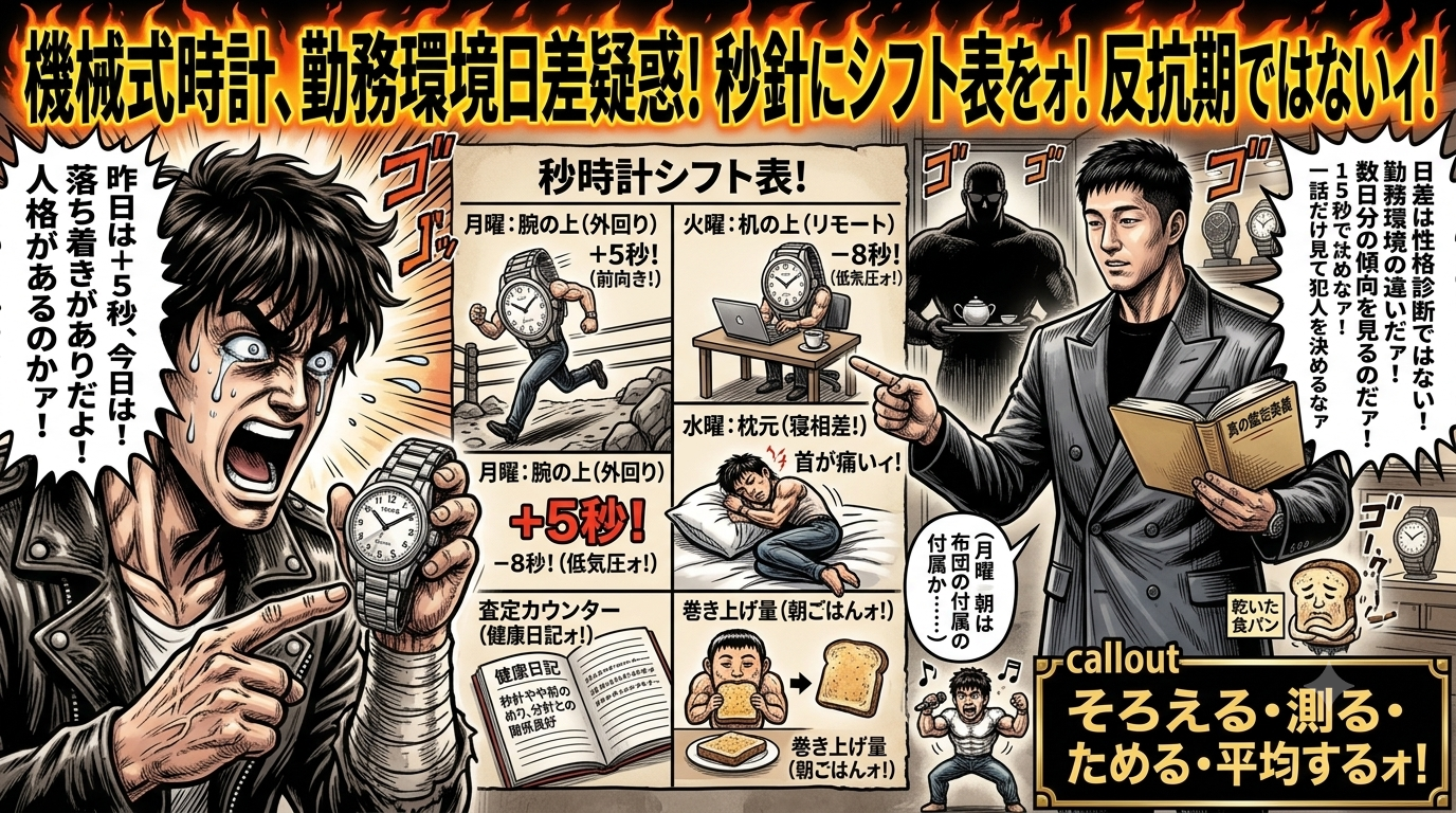 【AI漫画】第26話：その“日差”、毎日同じとは限らない？｜時計界の「目覚まし時計に人格を求めるな問題」