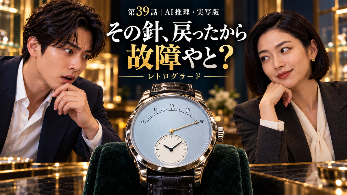 【AI推理漫画・実写版】第39話：その針、戻ったから故障やと？〜レトログラードが暴く「秒針のUターン詐欺」〜