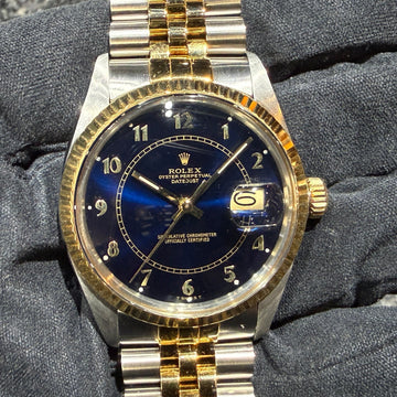 No. 2296 - Rare Blue Dial! Stellar Boiler Gauge! Introducing a great example of the 1986 Datejust 16013!