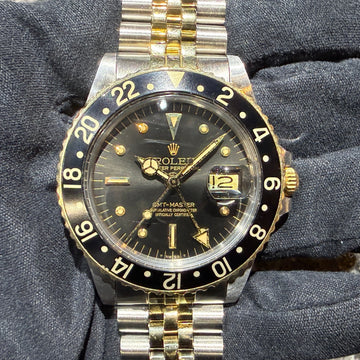 第２３９８回～【COMING SOON!!】雰囲気抜群！絶妙エイジングダイヤルが魅力！！黒ツボ  GMTマスター 1675/3 良個体 オールトリチウムのご紹介！