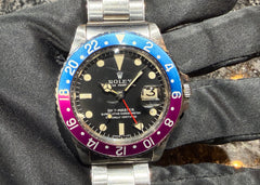 第２２５１回〜  キレイなフクシアインサートが魅力！ GMTマスター1675 MK1 オールトリチウム 68年 良個体のご紹介！