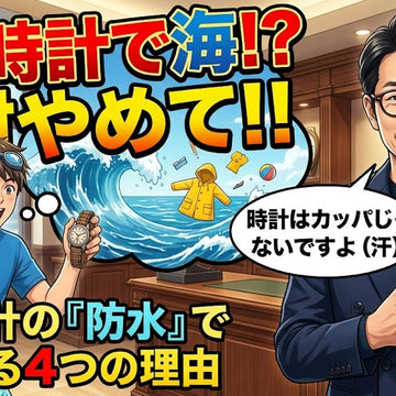 【AI漫画】第24話：その“防水”、本当に水に強い？｜時計界の「生活防水で海に飛び込むな問題」