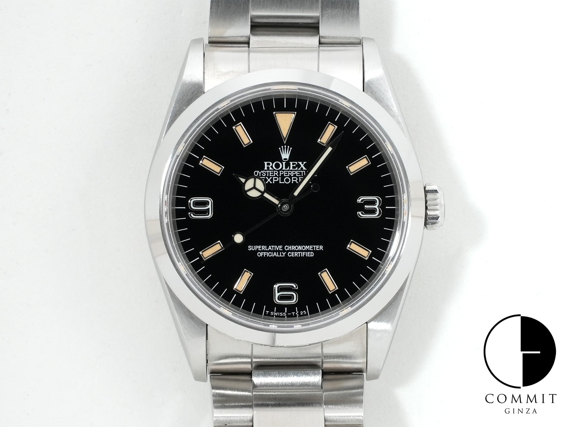Pre-owned Rolex Explorer I Ref. 14270 Stainless Steel Black Dial Oyster Bracelet oc3egh3q