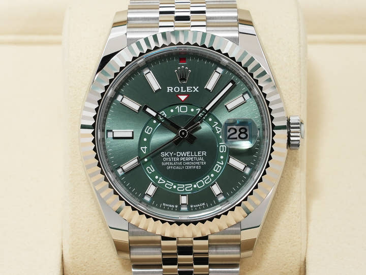 ロレックス スカイドゥエラー Ref.336934 ステンレススチール/ホワイトゴールド ミントグリーン文字盤 ジュビリーブレスレット 未使用 rnyimjfj
