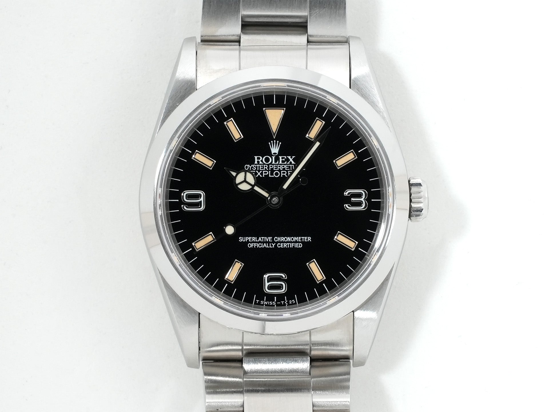 Pre-owned Rolex Explorer I Ref. 14270 Stainless Steel Black Dial Oyster Bracelet oc3egh3q