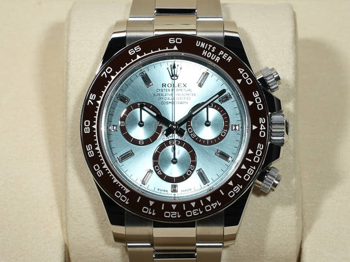 Rolex Daytona Ref. 126506A Platinum Ice Blue with 11 Diamond Dial, Unused, Item #mm7qj5s8