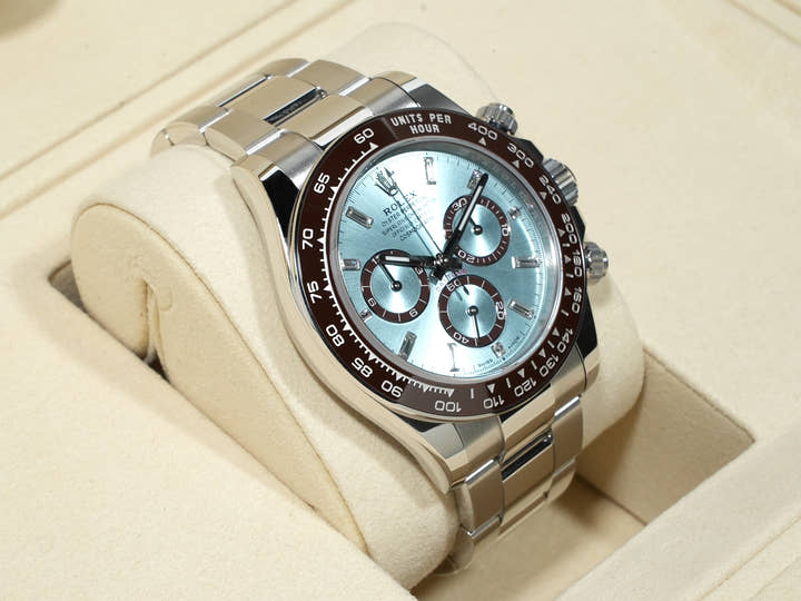 Rolex Daytona Ref. 126506A Platinum Ice Blue with 11 Diamond Dial, Unused, Item #mm7qj5s8