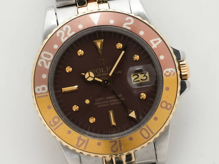 ロレックス GMTマスター Ref.1675/3 ステンレススチール/イエローゴールド ブラウン文字盤 ジュビリーブレスレット