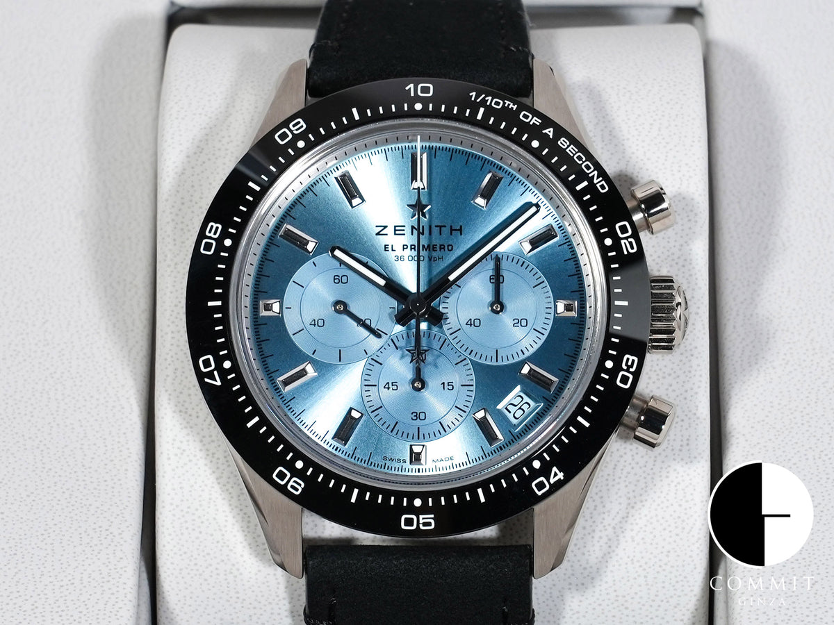 ゼニス クロノマスター スポーツ ヨシダ スペシャル エディション Ref.65.3104.3600/52.C920 ホワイトゴールド アクアブルー文字盤 美品 xfb4sfnr