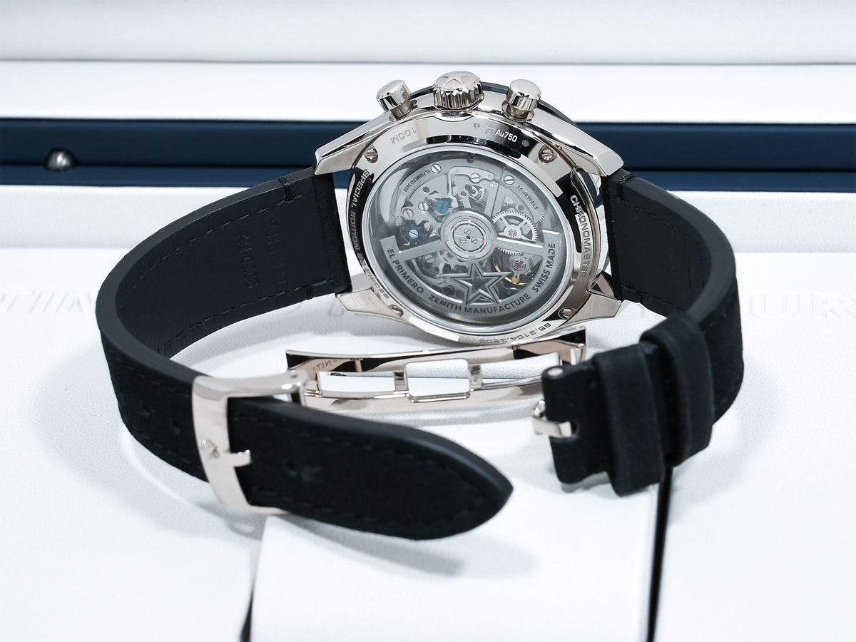 ゼニス クロノマスター スポーツ ヨシダ スペシャル エディション Ref.65.3104.3600/52.C920 ホワイトゴールド アクアブルー文字盤 美品 xfb4sfnr