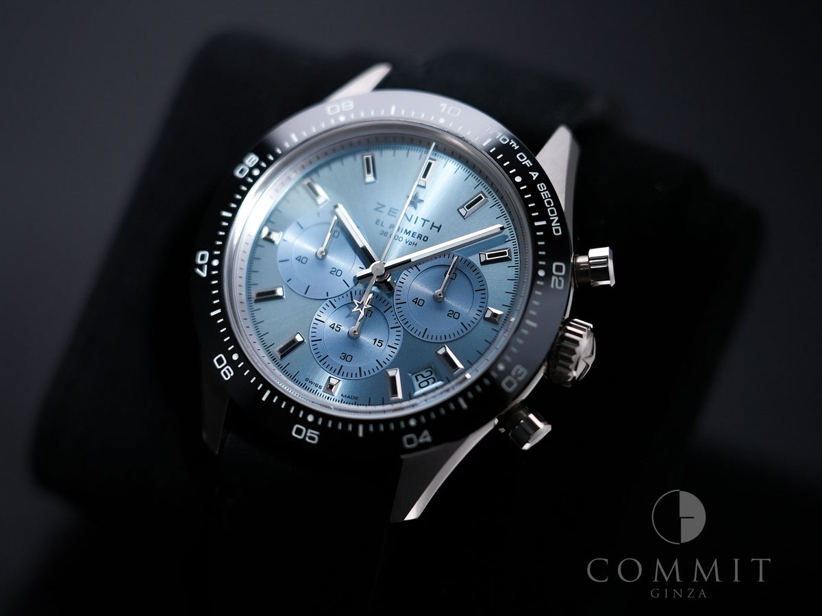 ゼニス クロノマスター スポーツ ヨシダ スペシャル エディション Ref.65.3104.3600/52.C920 ホワイトゴールド アクアブルー文字盤 美品 xfb4sfnr