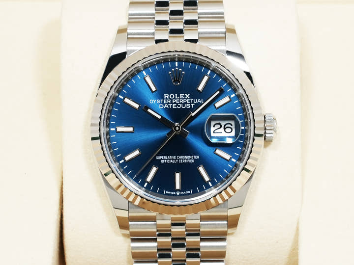 Rolex Datejust 36 Ref. 126234 Stainless Steel/White Gold, Bright Blue Dial, Jubilee Bracelet, Excellent Condition c8n2piut