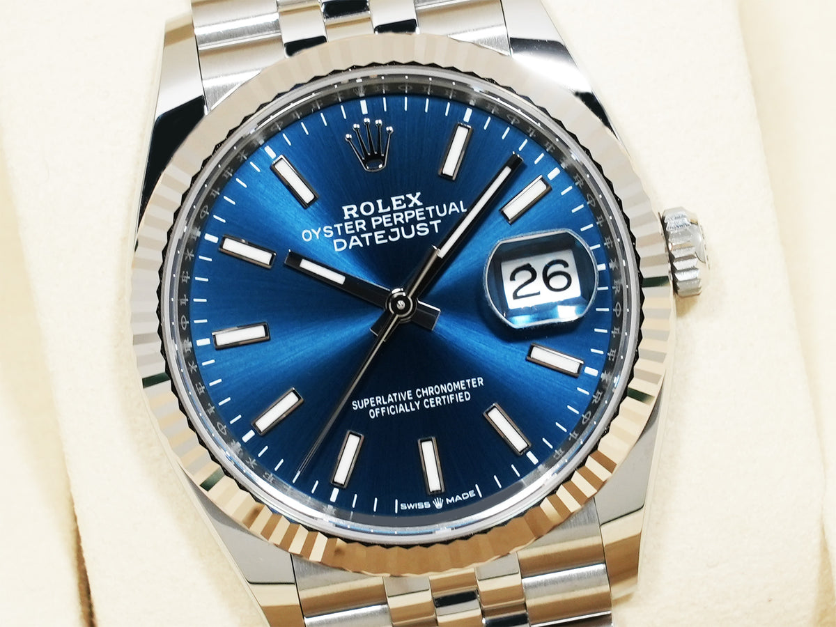 Rolex Datejust 36 Ref. 126234 Stainless Steel/White Gold, Bright Blue Dial, Jubilee Bracelet, Excellent Condition c8n2piut