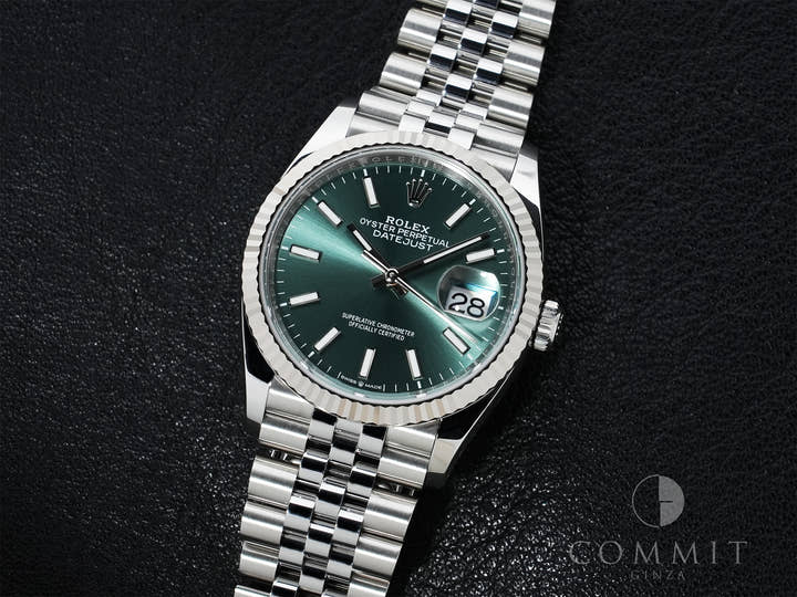 Rolex Datejust 36 Ref.126234 Stainless Steel/White Gold Mint Green Dial Jubilee Bracelet, Beautiful Pre-owned Condition zfxebvsp