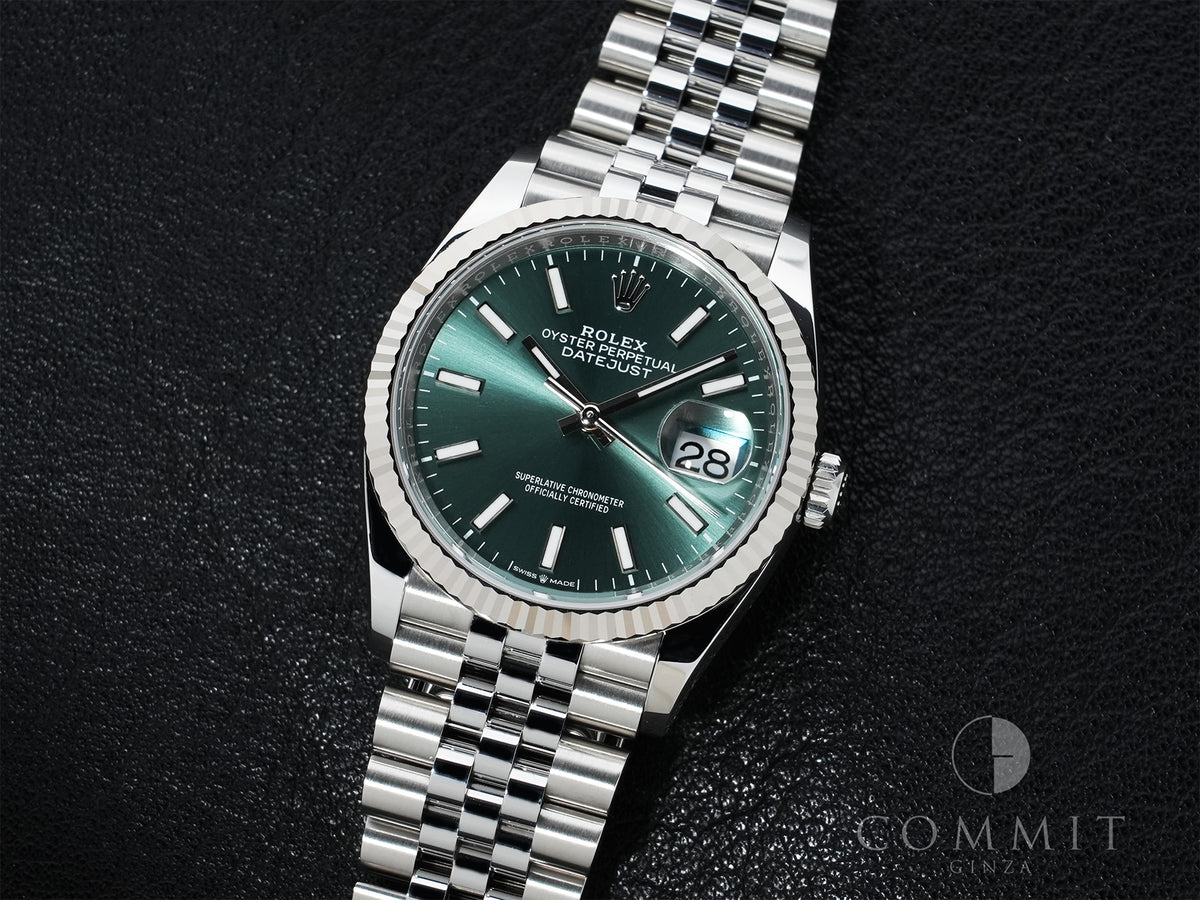 Rolex Datejust 36 Ref.126234 Stainless Steel/White Gold Mint Green Dial Jubilee Bracelet, Beautiful Pre-owned Condition zfxebvsp