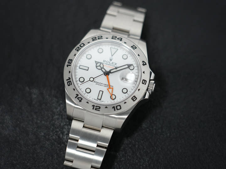 ロレックス エクスプローラーII Ref.216570 ステンレススチール ホワイト文字盤 オイスターブレスレット 美中古 qqxompsk
