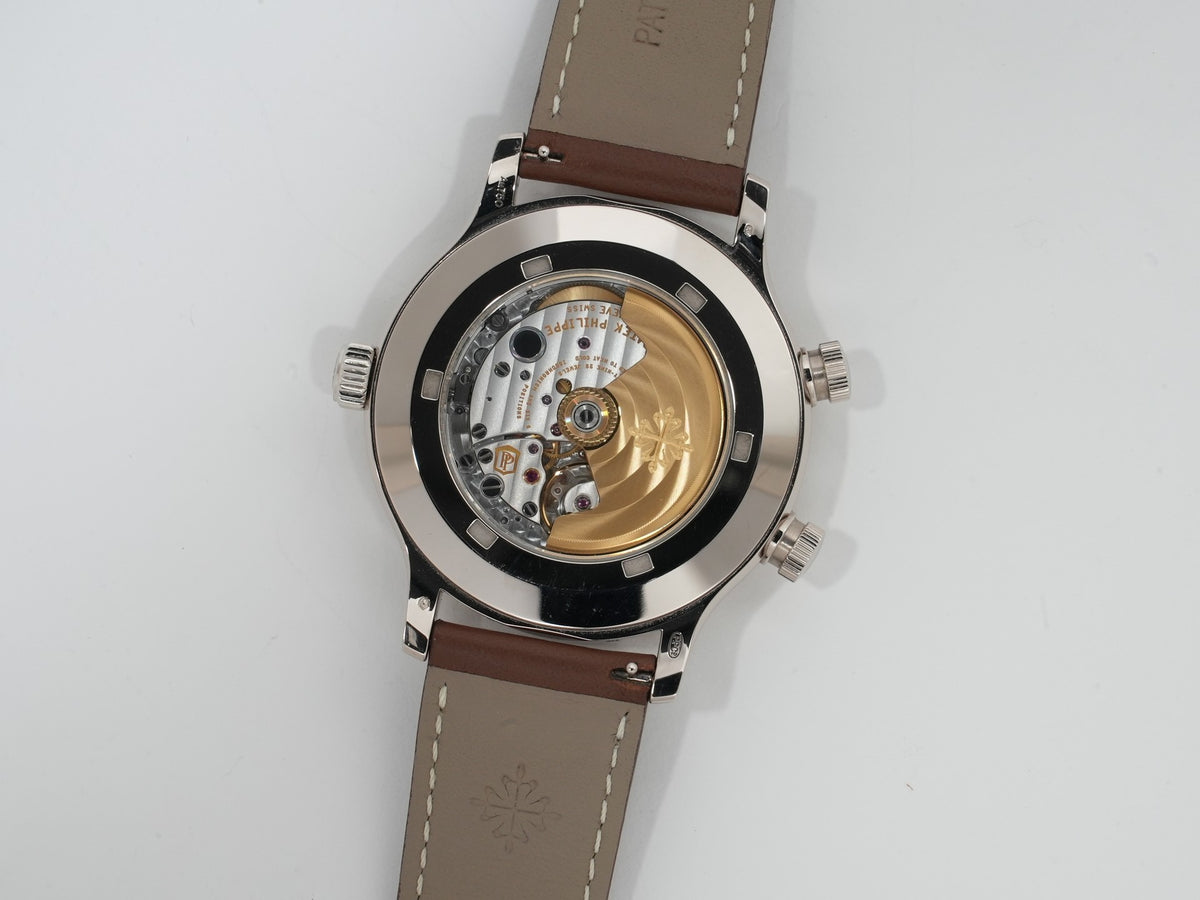 パテックフィリップ カラトラバ パイロット トラベルタイム Ref.5524G-001 ホワイトゴールド ブルー文字盤 中古 kawr32eq