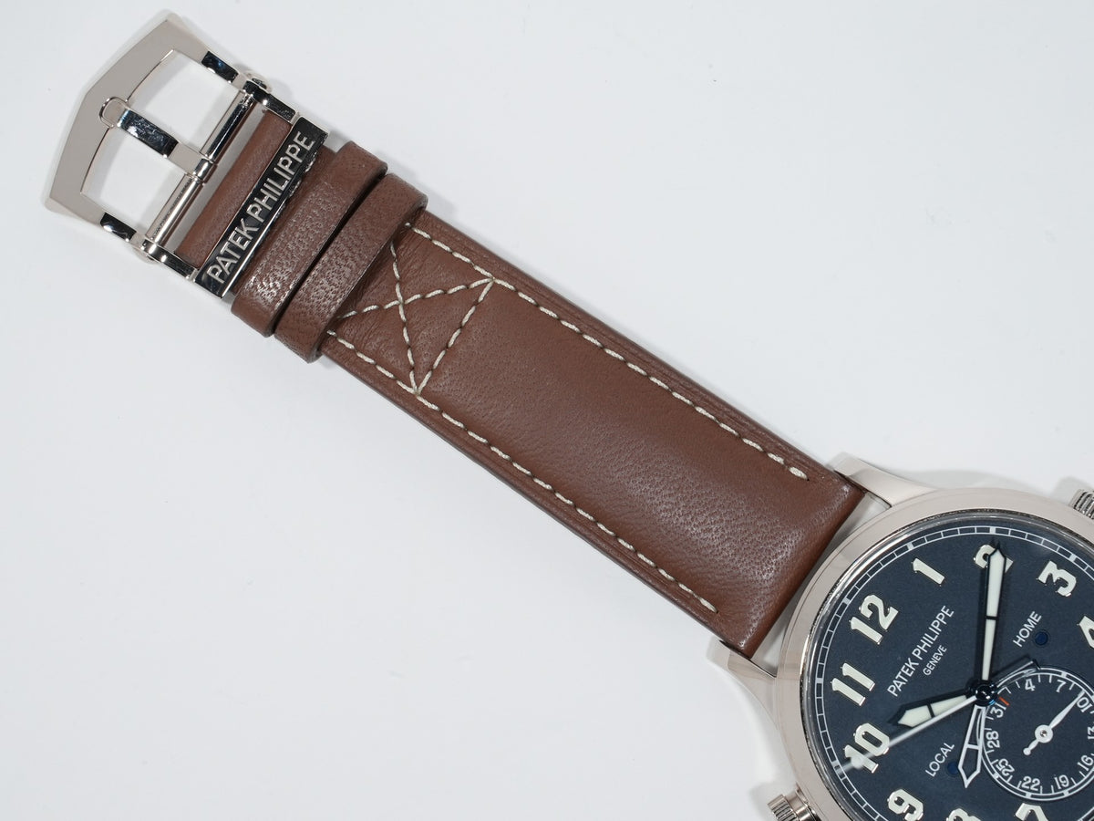 パテックフィリップ カラトラバ パイロット トラベルタイム Ref.5524G-001 ホワイトゴールド ブルー文字盤 中古 kawr32eq