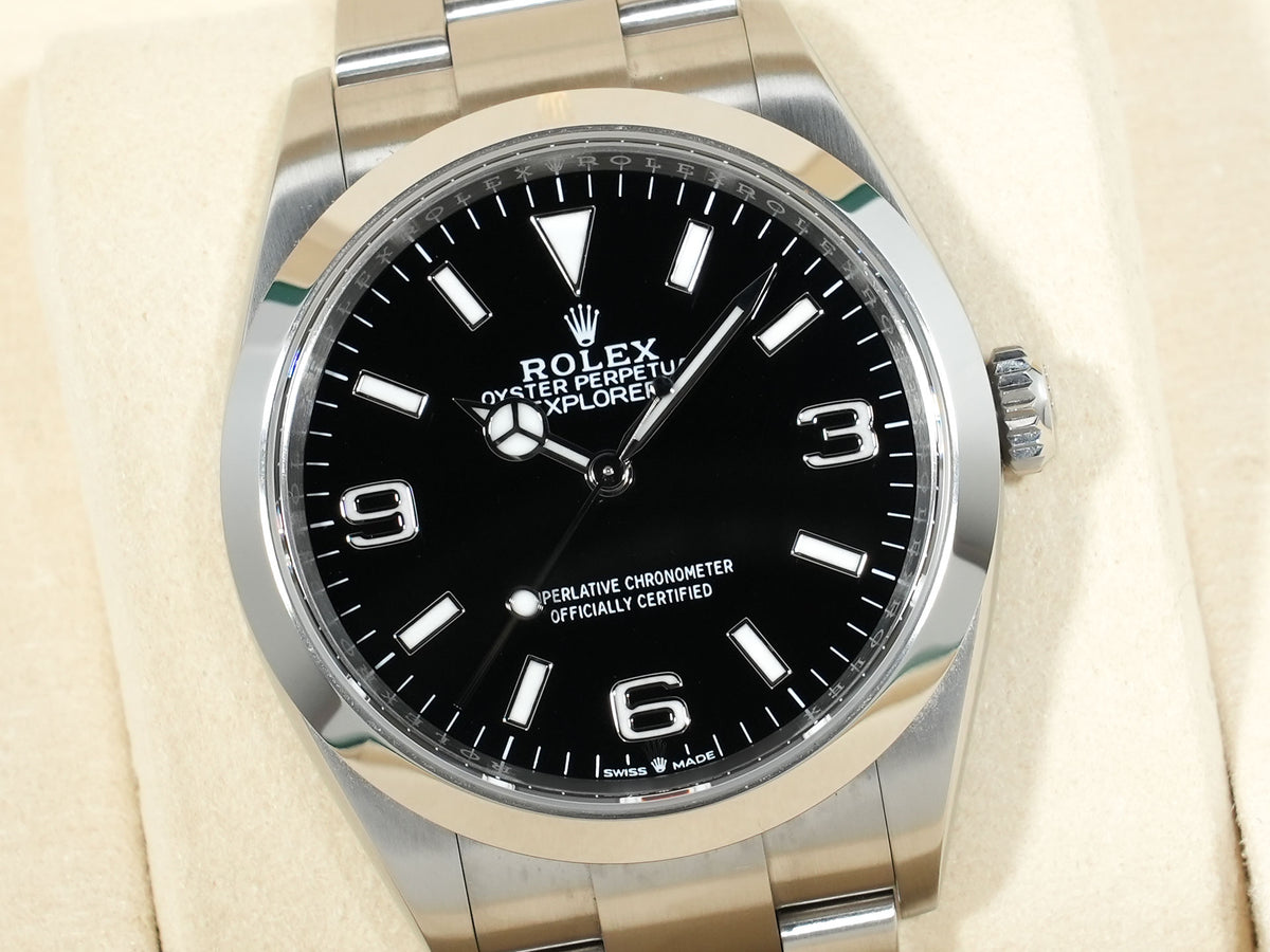 ロレックス エクスプローラー36 Ref.124270 ステンレススチール ブラック文字盤 オイスターブレスレット 美中古 xqwed8mk