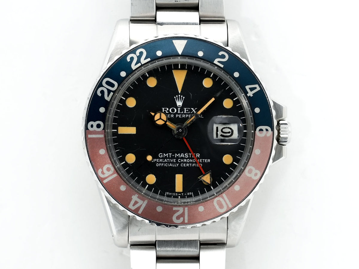 ロレックス GMTマスター Ref.1675 ステンレススチール ブラック文字盤 オイスターブレスレット 中古 5dqusxtk