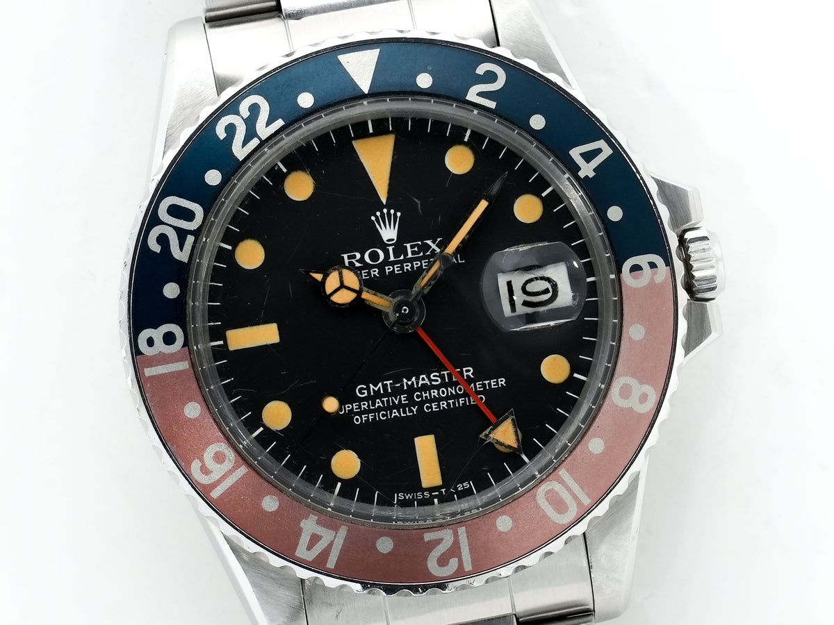 ロレックス GMTマスター Ref.1675 ステンレススチール ブラック文字盤 オイスターブレスレット 中古 5dqusxtk