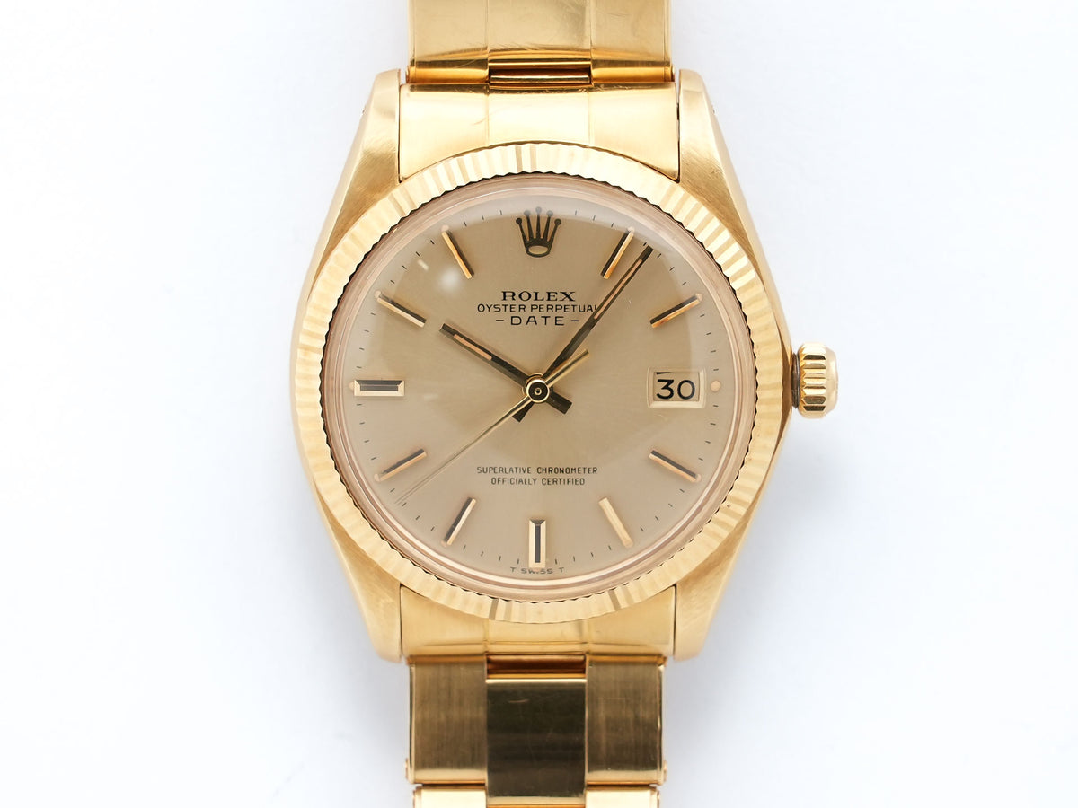 ロレックス オイスターパーペチュアル デイト Ref.1503/8 イエローゴールド シルバー文字盤 中古 vfh5rmkn