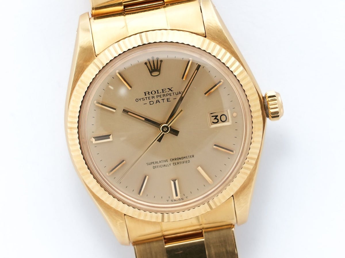 ロレックス オイスターパーペチュアル デイト Ref.1503/8 イエローゴールド シルバー文字盤 中古 vfh5rmkn