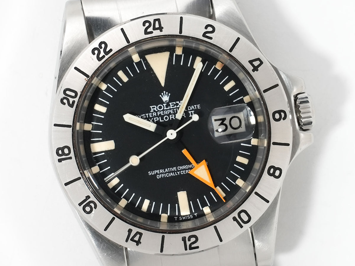 ロレックス エクスプローラーII Ref.1655 ステンレススチール ブラック文字盤 オイスターブレスレット 中古 v8wmszaw
