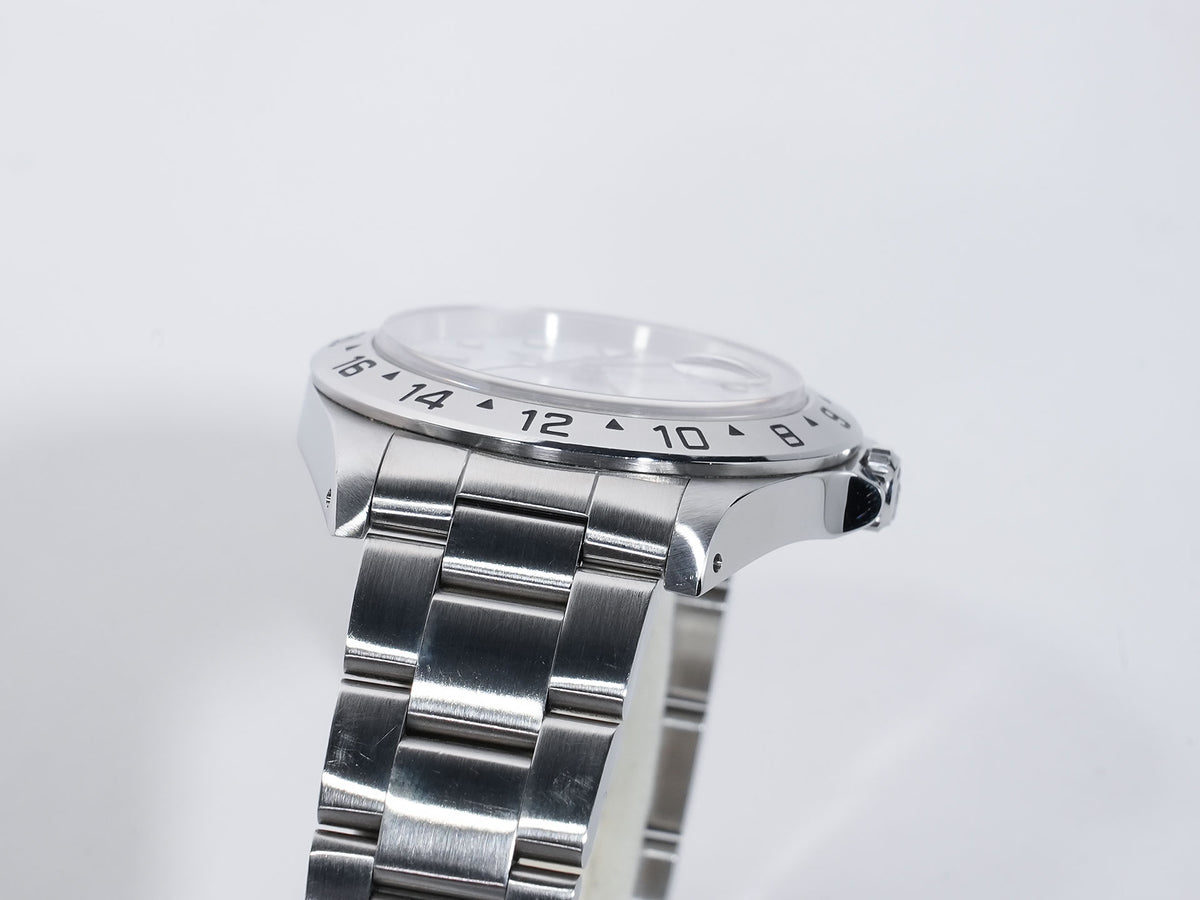 ロレックス エクスプローラーII Ref.16570 ステンレススチール ホワイト文字盤 オイスターブレスレット 中古 ptraigfe