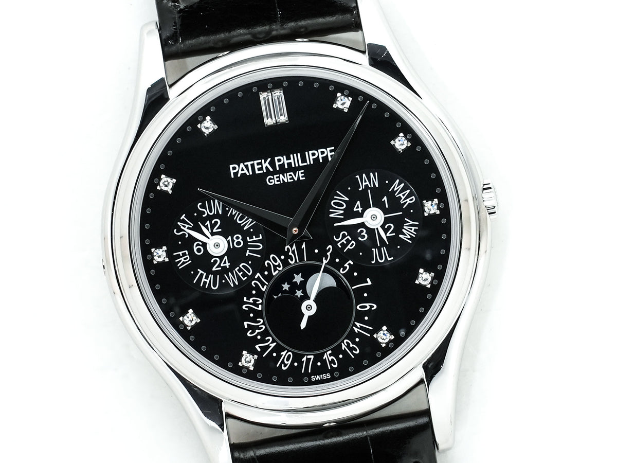 パテックフィリップ パーペチュアルカレンダー Ref.5140P-013 プラチナ ブラック11Pダイヤ文字盤 中古 5ppehhyw