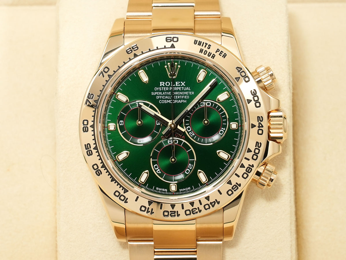 ロレックス デイトナ Ref.116508 イエローゴールド グリーン文字盤 美中古 e3td35sy