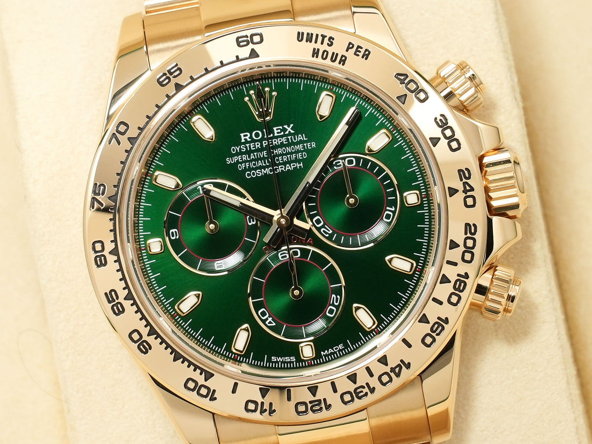 ロレックス デイトナ Ref.116508 イエローゴールド グリーン文字盤 美中古 e3td35sy