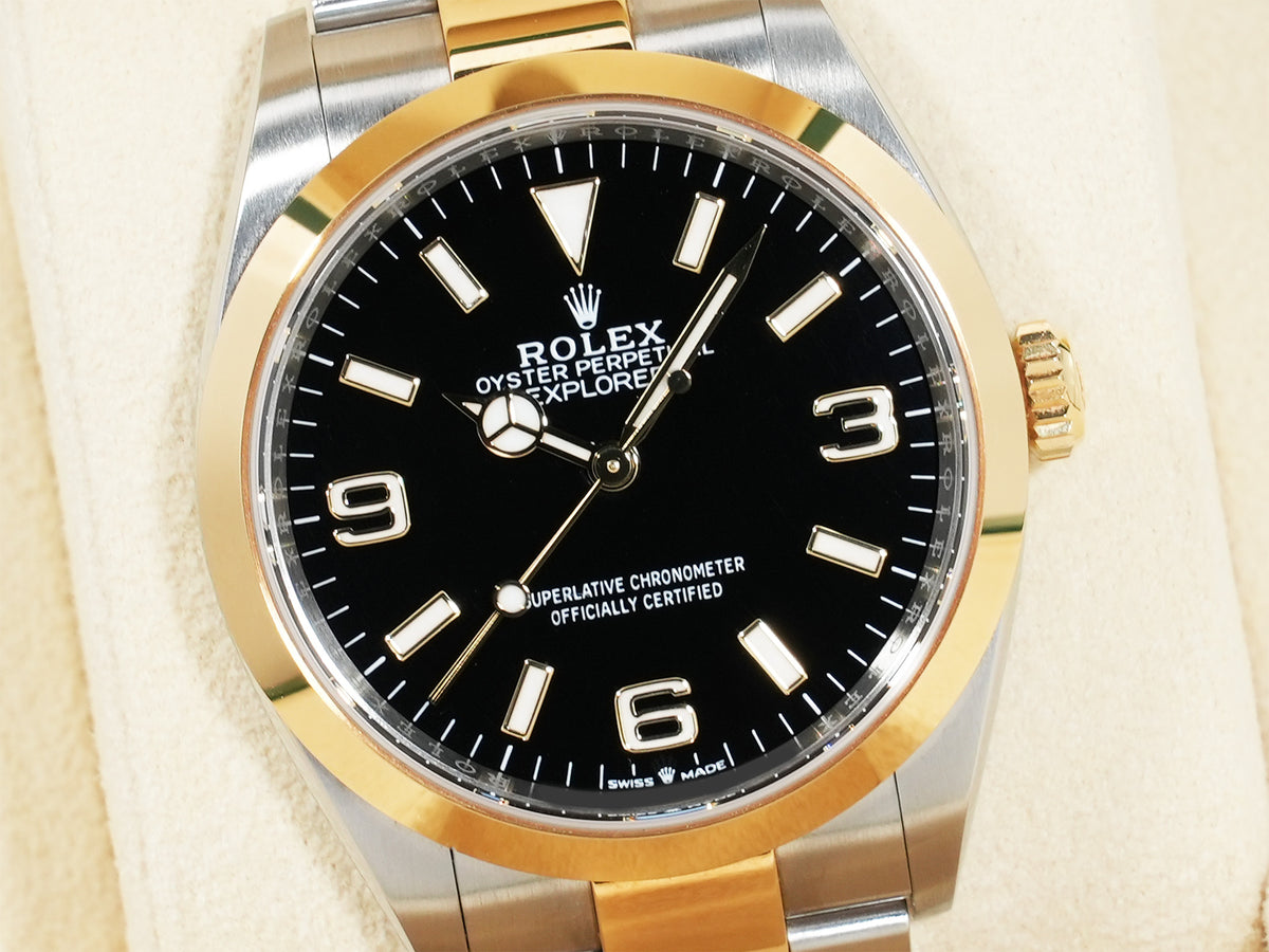 ロレックス エクスプローラー36 Ref.124273 ステンレススチール/イエローゴールド ブラック文字盤 オイスターブレスレット 美中古 q5avbpw8