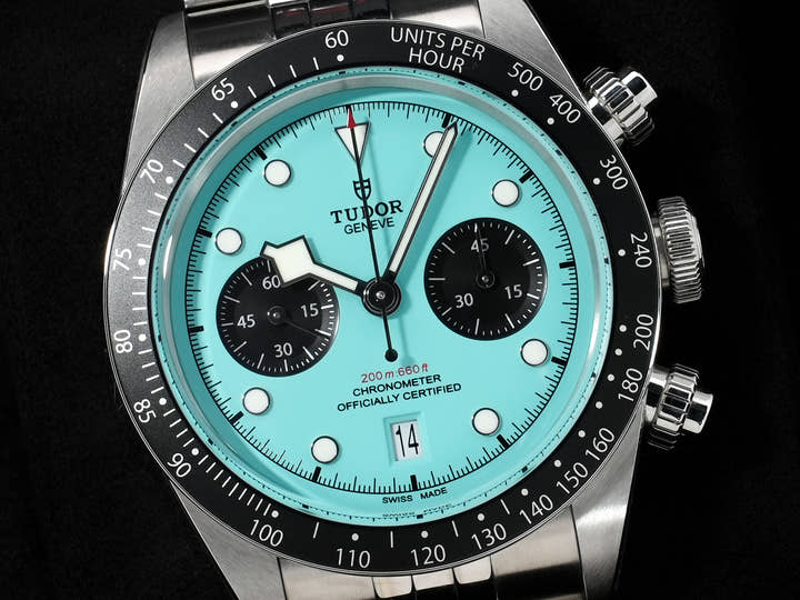 Tudor Black Bay Chrono Ref. 79360N Stainless Steel, Flamingo Blue Dial, Pre-owned in Excellent Condition, nfo2c29m