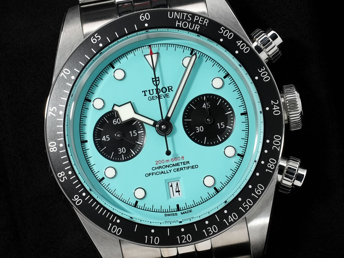 Tudor Black Bay Chrono Ref. 79360N Stainless Steel, Flamingo Blue Dial, Pre-owned in Excellent Condition, nfo2c29m