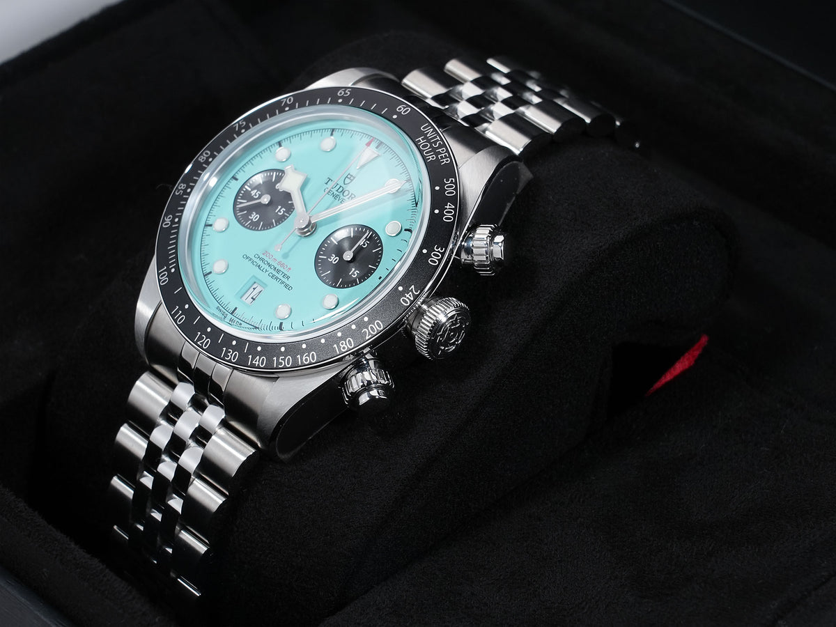Tudor Black Bay Chrono Ref. 79360N Stainless Steel, Flamingo Blue Dial, Pre-owned in Excellent Condition, nfo2c29m