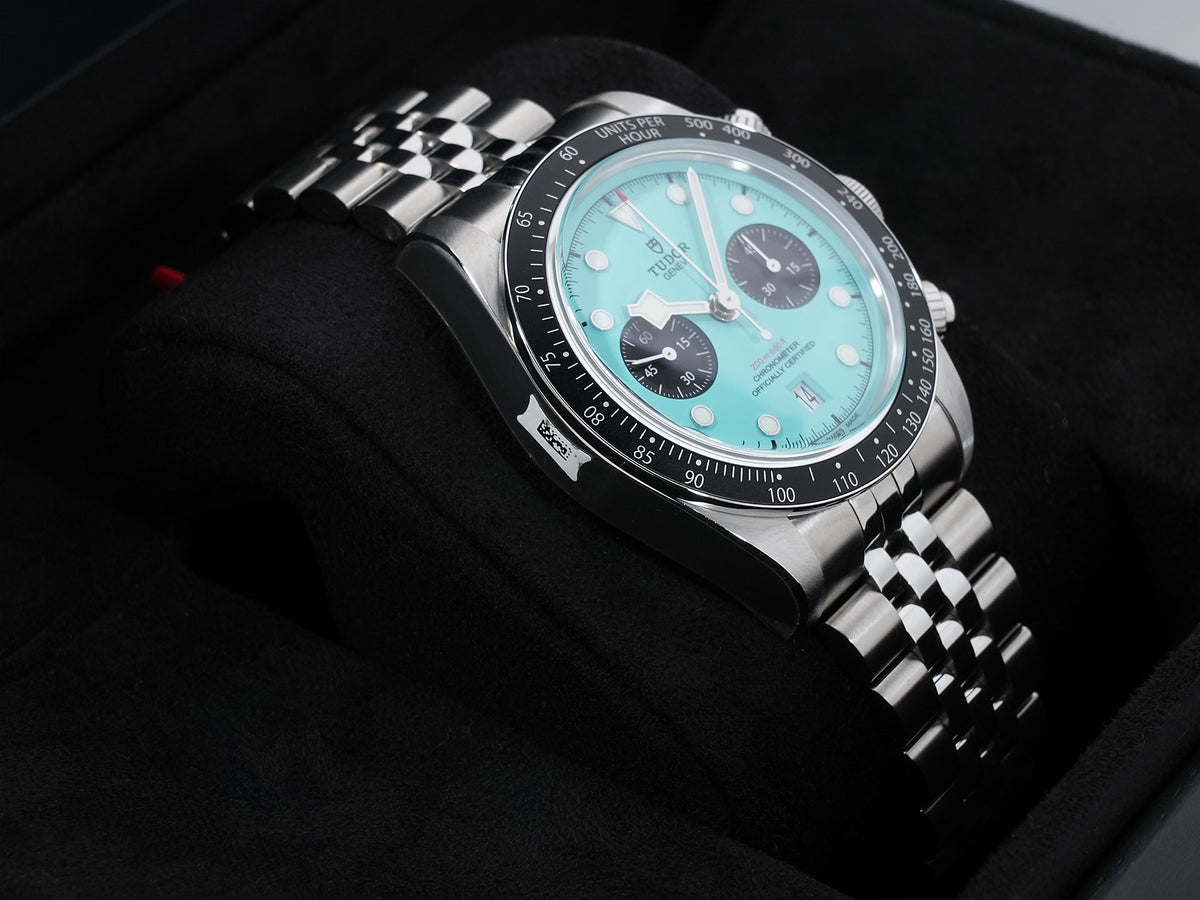 Tudor Black Bay Chrono Ref. 79360N Stainless Steel, Flamingo Blue Dial, Pre-owned in Excellent Condition, nfo2c29m