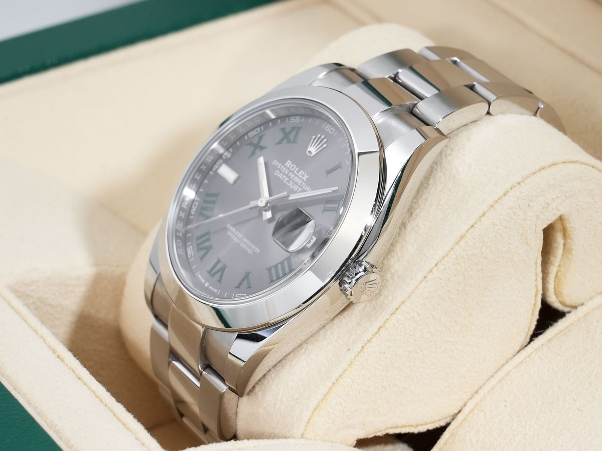 Rolex Datejust 41 Ref. 126300 Stainless Steel Slate Roman Dial Oyster Bracelet Pre-owned q8ufzbiw