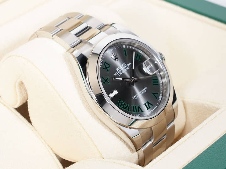 Rolex Datejust 41 Ref. 126300 Stainless Steel Slate Roman Dial Oyster Bracelet Pre-owned q8ufzbiw
