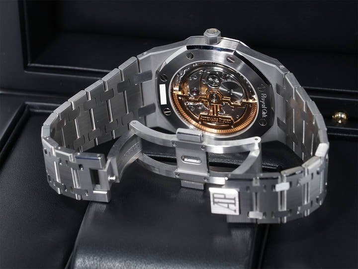オーデマピゲ ロイヤルオーク エクストラ シン Ref.15202ST.OO.1240ST.01.A ステンレススチール ブルー文字盤 美品 6rysrjms