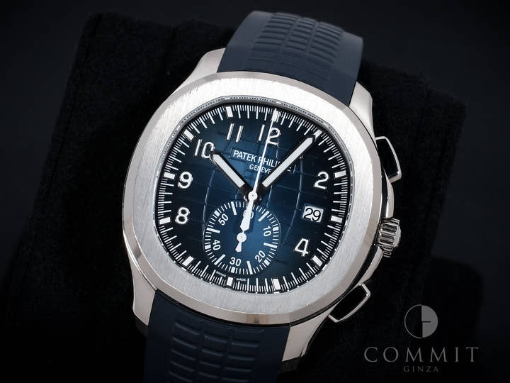 Patek Philippe Aquanaut Chronograph Ref. 5968G-001 White Gold Midnight Blue Dial Pre-owned 9tuet77o