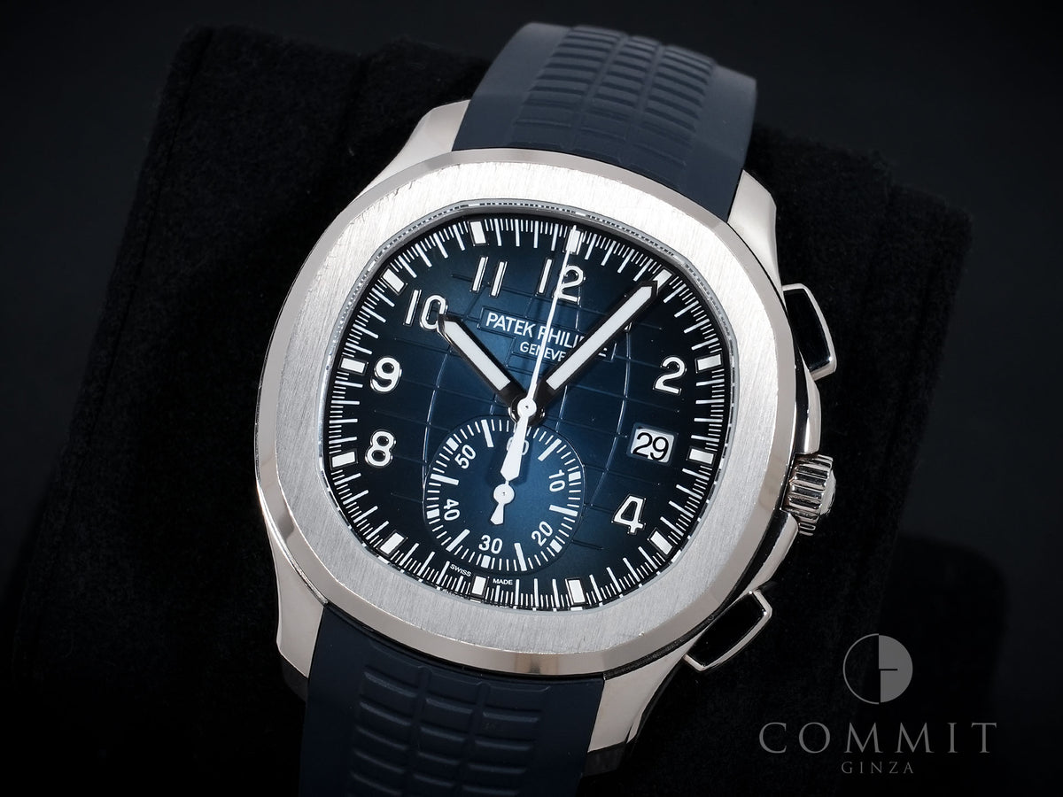 Patek Philippe Aquanaut Chronograph Ref. 5968G-001 White Gold Midnight Blue Dial Pre-owned 9tuet77o