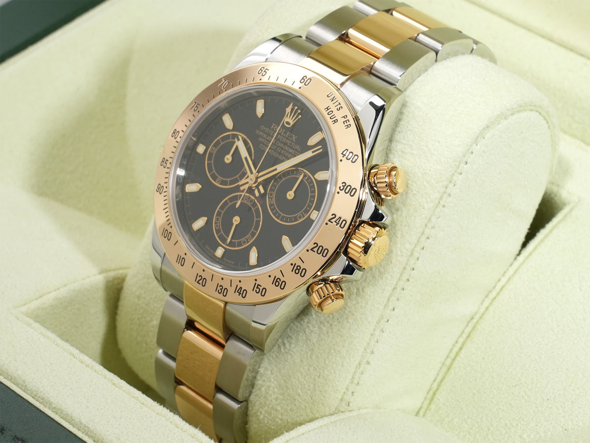 Rolex Daytona Ref. 116523 Stainless Steel/Yellow Gold Black Dial, Pre-owned in Excellent Condition, 8wi3zwig