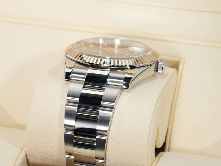 Rolex Datejust 41 Ref.126334G Stainless Steel/White Gold Black 10P Diamond Dial Oyster Bracelet Pre-owned 6svqrmq9