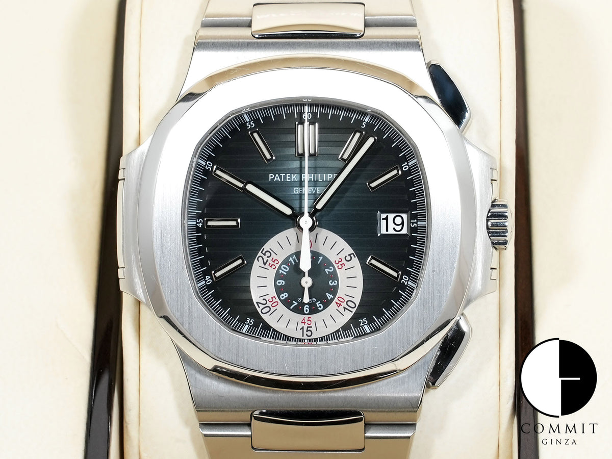 パテックフィリップ ノーチラス クロノグラフ Ref.5980/1A-001 ステンレススチール ブルー文字盤 中古 6724eawy