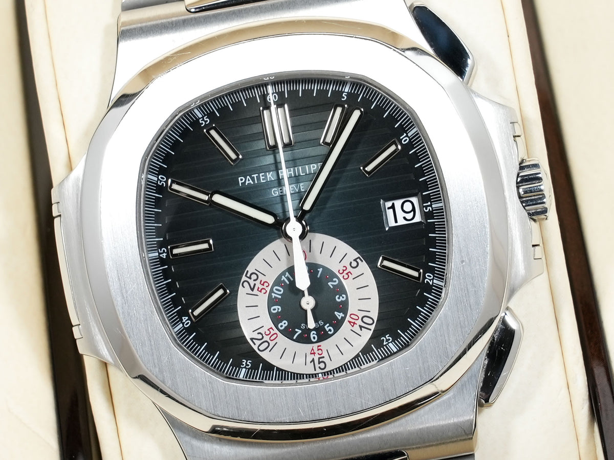パテックフィリップ ノーチラス クロノグラフ Ref.5980/1A-001 ステンレススチール ブルー文字盤 中古 6724eawy
