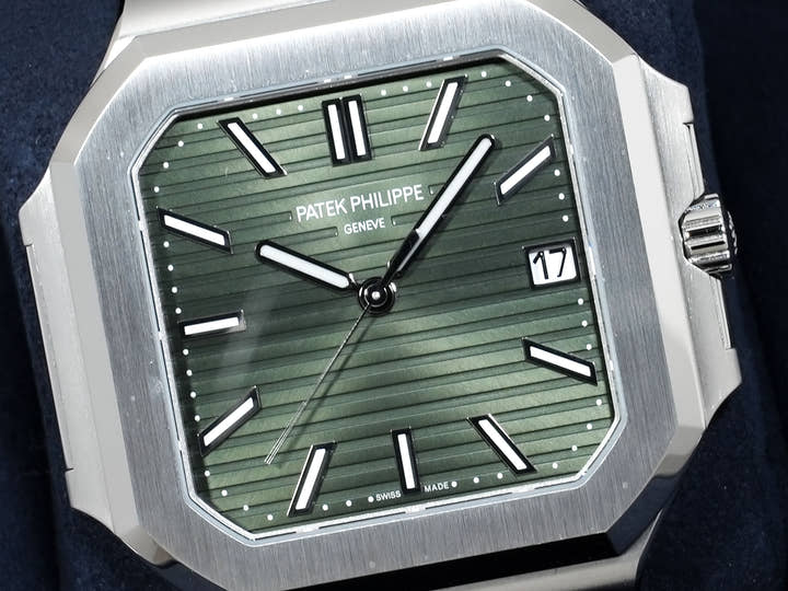 パテックフィリップ キュビタス Ref.5821/1A-001 ステンレススチール グリーン文字盤 極美品 23h9b5ip